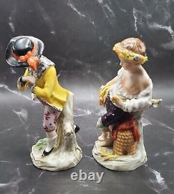 VTG Sitzendorf Rare Set of 2 Porcelain Figurines mark 1900s Made in Germany