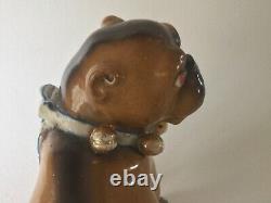 Victorian Conta & Boehme Porcelain PUG Dog with Bells Figurine Antique Germany