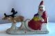 Victorian German Bisque Santa And Reindeer Snow Baby Miniature Figurine Antique