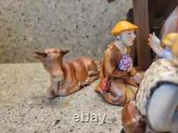 Vintage 14 Piece Goebel Hummel Nativity Porcelain Figurines Germany With manger