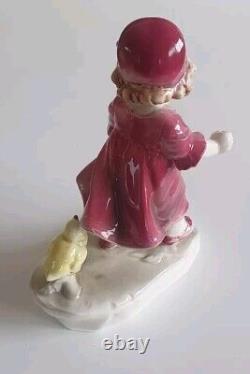 Vintage 1914 1945 Hertwig & Co. Katzhutte Figurine, Girl with Chicks