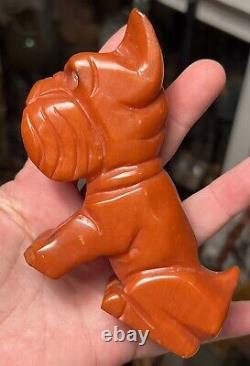 Vintage 1930's Butterscotch Bakelite Catalin Scotty Dog Figurine Tested 137g