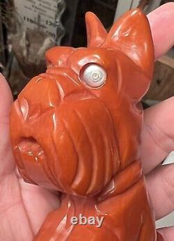 Vintage 1930's Butterscotch Bakelite Catalin Scotty Dog Figurine Tested 137g