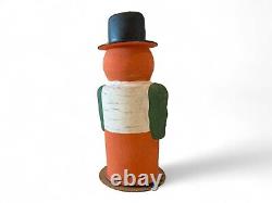 Vintage 1930s German Papier Mâché Pumpkin Man Candy Container Figurine