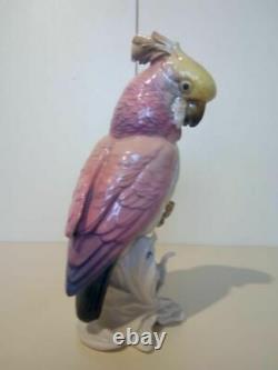 Vintage 1930s Original Rare Figurine Parrot Cockatoo Pink Karl Ens Germany
