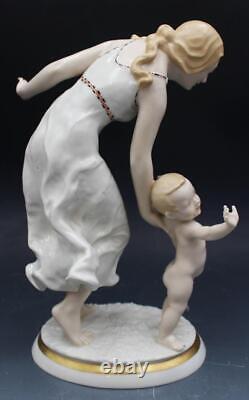 Vintage 1940s Hutschenreuther Porcelain Figural Group Mother & Child