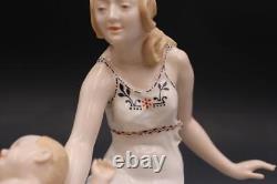 Vintage 1940s Hutschenreuther Porcelain Figural Group Mother & Child