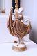 Vintage 1945 Volkstedt German Porcelain Figurine Nymph Dancer In Gold Dress 2