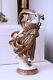 Vintage 1945 Volkstedt German Porcelain Figurine Nymph Dancer In Gold Dress 4