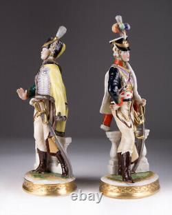Vintage 1961-1972 Germany Pair RUDOLF KAMMER generals Porcelain Figurines Marked