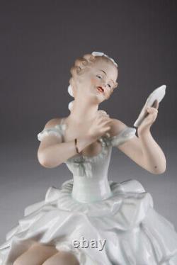 Vintage 1963-1980 Germany Figurine Ballerina with a mirror WALLENDORF 25cm