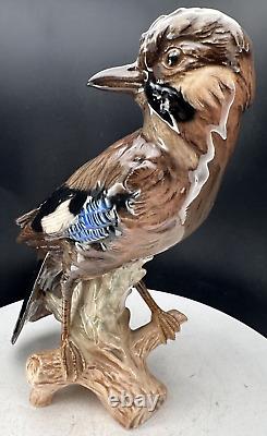 Vintage 1968 GOEBEL W Germany Figurine Black Throated Jay 9 Tall CV94 Porcelain