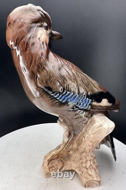 Vintage 1968 GOEBEL W Germany Figurine Black Throated Jay 9 Tall CV94 Porcelain