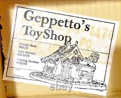 Vintage 1990 GOEBEL SIGNED OLSZEWSKI DISNEY PINOCCHIO GEPPETTO'S TOY SHOPPE NEW