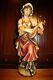 Vintage 24 Black Forest Wooden Hand Carved Girl Woman Musician Mandolin Statue