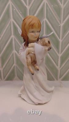 Vintage 8 KAISER W. GERMANY ANGEL & LAMB 722 HAND-PAINTED BISQUE FIGURINE-Rare