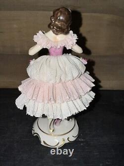 Vintage Aelteste Volkstedt Dresden Lace Ballerina Figurine German