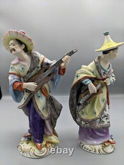 Vintage Aelteste Volkstedt Germany Porcelain Malabar Musicians Figurines 8