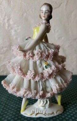 Vintage Alka Bavaria Dresdner Art Dancer Ballerina Figurine Rare