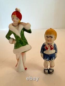 Vintage Antique 1930's WINNIE & PERRY WINKLE German Bisque Nodder Figurine Dolls