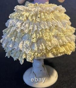 Vintage Antique Dresden Germany Porcelain 7.5 Figurine Ballerina Ruffled Lace