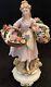 Vintage Antique Dresden Germany Porcelain 7.5 Figurine Lady With Flower Baskets