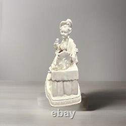 Vintage Antique ISCO Bisque Porcelain Germany Victorian Lady At Dresser Figurine