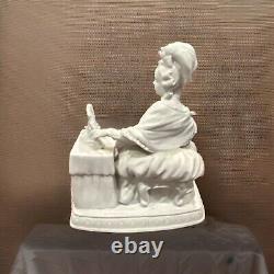 Vintage Antique ISCO Bisque Porcelain Germany Victorian Lady At Dresser Figurine