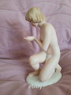 Vintage Art Deco Wallendorf Nude Naked Woman Porcelain Figurin