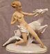 Vintage Art Deco Wallendorf Nude Naked Woman With Gazelle Porcelain Figurine