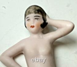 Vintage Bathing Beauty Woman Mini Figurine Porcelain Bisque Art Deco