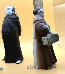 Vintage Bisque Porcelain Monks Germany Set of 3