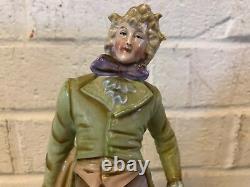 Vintage Bisque Victorian Style Pair of Figurines of Man and Woman