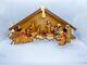 Vintage Carved Wooden Erzgebirge Nativity Manger German With 14 Figures