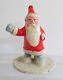 Vintage Christmas Germany Composition Hand Painted Santa Figure On Disc 1930s