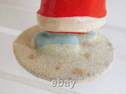 Vintage Christmas Germany Composition Hand Painted Santa Figure on Disc 1930s