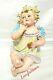 Vintage Conta Boehme Bisque Porcelain Piano Baby Figurine Girl With Fruit 14.5