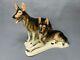 Vintage Cortendorf German Shepherd Dogs Pair Group Porcelain Figurine
