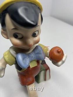 Vintage Disney 1950s Goebel Pinocchio Walking with Apple Figurine Germany RARE