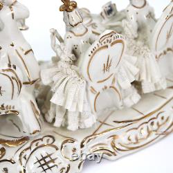 Vintage Dresden Art Musician Porcelain Figurines 11 Large Gold Germany