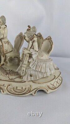 Vintage Dresden Art Musician Porcelain Figurines Germany 11 Large Gold
