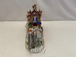 Vintage Dresden Figurine Cinderella Horse-Drawn Carriage Driver, Passenger, 6065