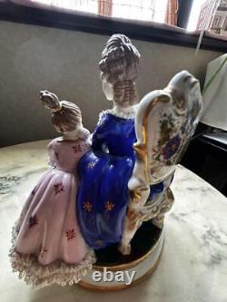 Vintage Dresden Figurine Mother and daughter Family made Germany