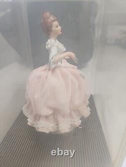 Vintage Dresden Germany Lady In Pink Gown Figurine 6 Never Out Of Box