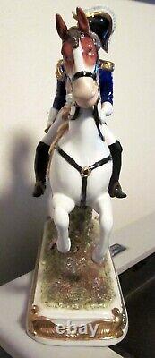 Vintage Dresden Kister Scheibe Alsbach SOULT Mounted Soldier Horse Figurine MINT