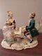 Vintage Dresden Man Playing Piano With Woman Porcelain Figurine Germany