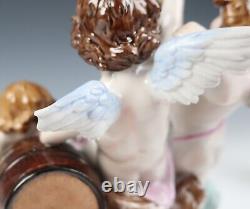 Vintage Dresden Porcelain Cherub & Wine Group Figurine Thieme or Tielsch German