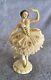 Vintage Dresden Porcelain Lace Ballet Dancer Yellow & White 7 High With Number