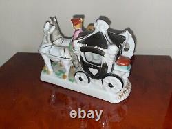 Vintage ESTATE Hand-Painted Porcelain Horse Carriage Figure Made in Germany