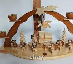 Vintage Erzgebirge Figurine Christmas schwibbogen or lichterbogen with 4 candles